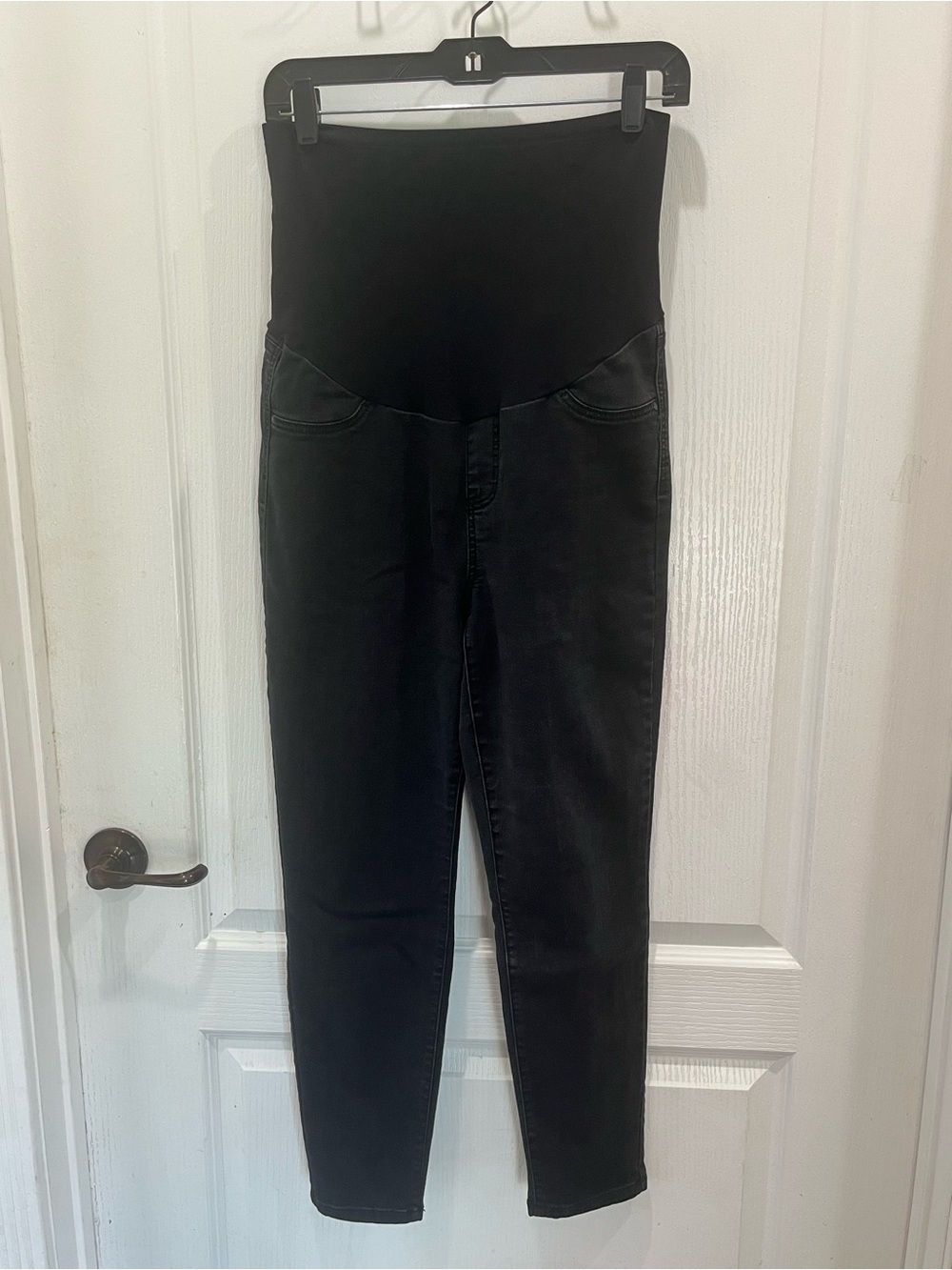 Celebrity Pink Black Maternity Jeans with High Stretch Panel XL